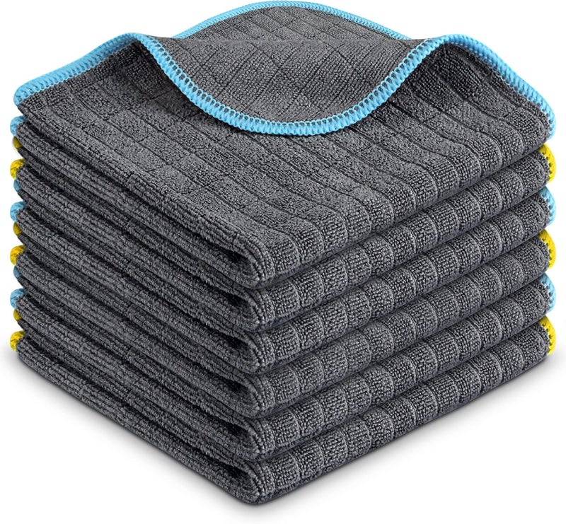 Airlab Microfiber Cleaning Cloth for Household Dust Rags for Cleaning All-Purpose Towels Streak Free Kitchen Dishes Reusable Pack of 6, 12" x 12" - Image 1